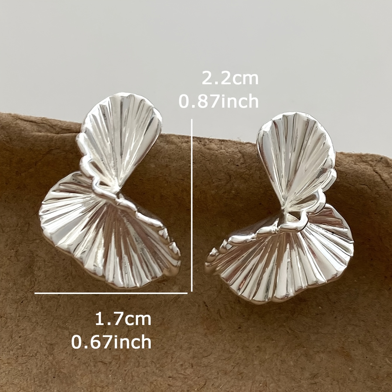 Women's Irregular Fan-Shaped Stud Earrings, Elegant Design